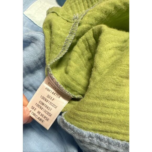 Davi & Dani Womens Multi Long Sleeve Viscose Oversized Button Up Size M - Picture 7 of 8